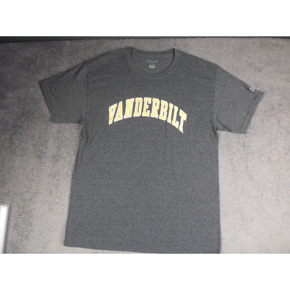 Vanderbilt University T-Shirt Mens Large Gray Heather Short Sleeve Tee Champion